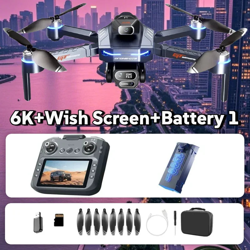 LS GT8 8K Brushless Drone with Dual Camera, Optical Flow & 4.3-Inch Screen Remote