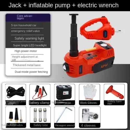 12V Electric Hydraulic Jack and Five-in-One Toolbox for Off-Road Vehicles