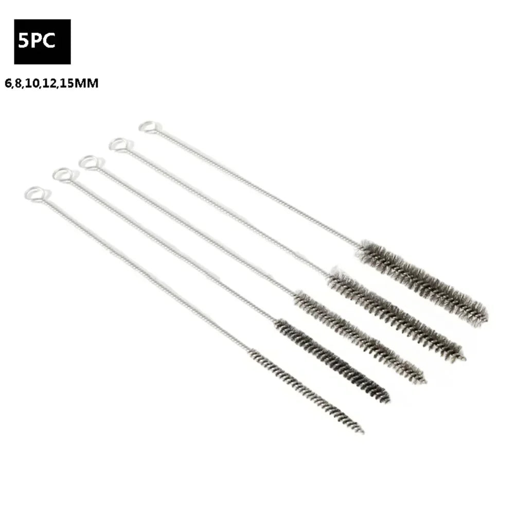 5/10-Piece Stainless Steel & Brass Twisted Wire Bore Cleaning Brush Set
