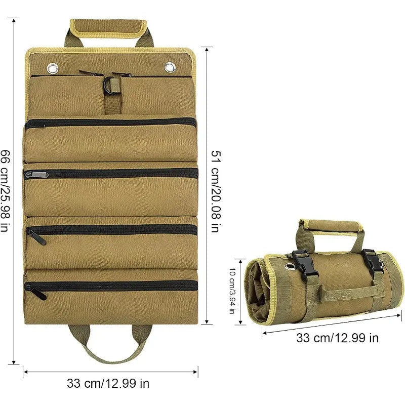Heavy-Duty 900D Roll-Up Tool Kit Bag – Tactical Storage Organizer