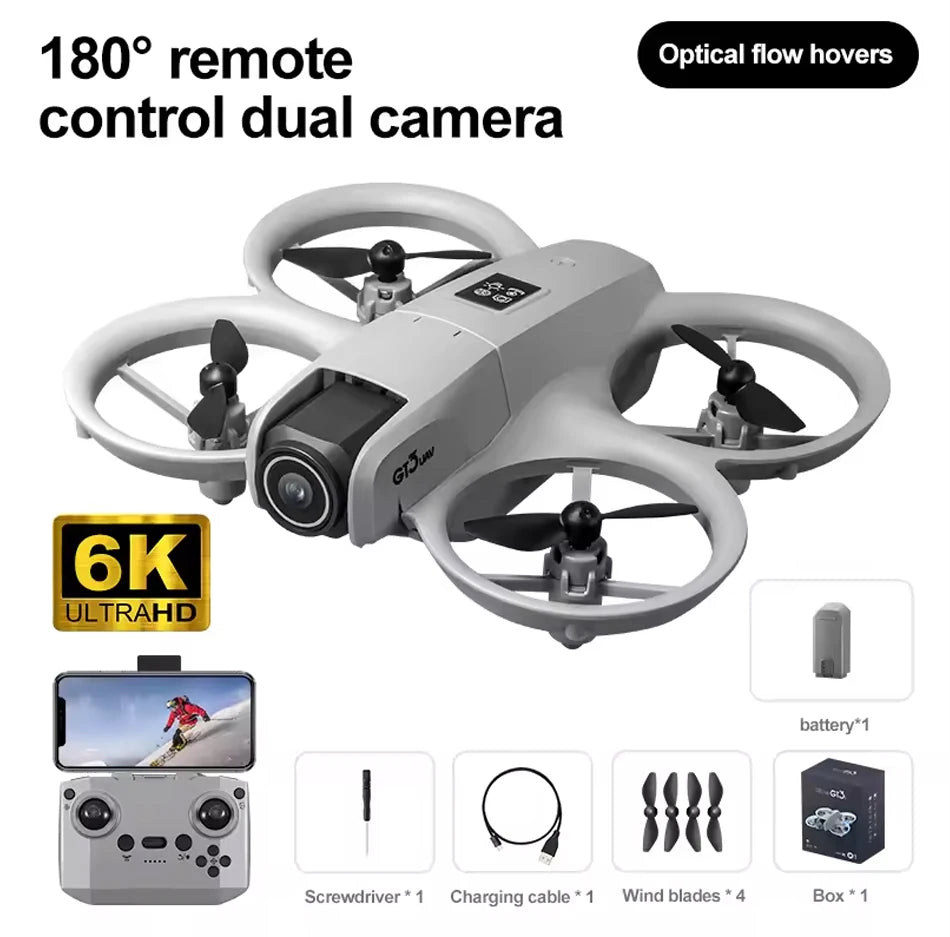 4K Foldable Mini Drone with Dual Camera, 3-Sided Obstacle Avoidance &amp; 180° ESC