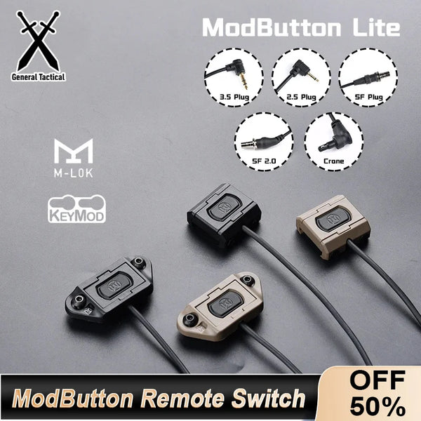 WADSN Tactical Dual Function Pressure Remote Switch for PEQ15, DBAL A2, M600 Flashlight