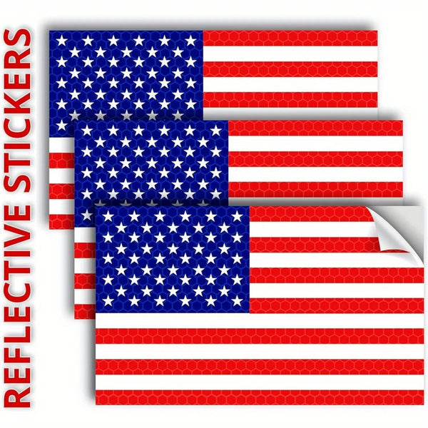 Multi-Purpose Reflective Patriotic Decal Set for Versatile Indoor/Outdoor Applications