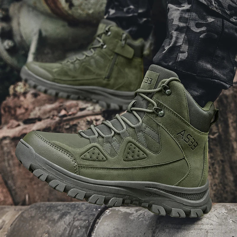 PHERON Men’s Tactical Desert Boots — Mid-Calf Hiking & Work Shoes