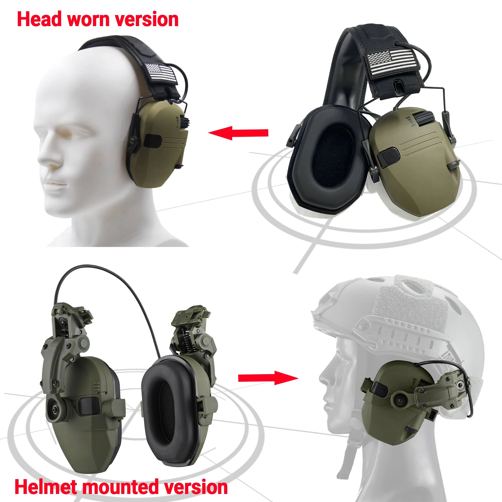 Tactical Electronic Shooting Earmuffs – NRR 23dB Hearing Protection & Sound Amplification