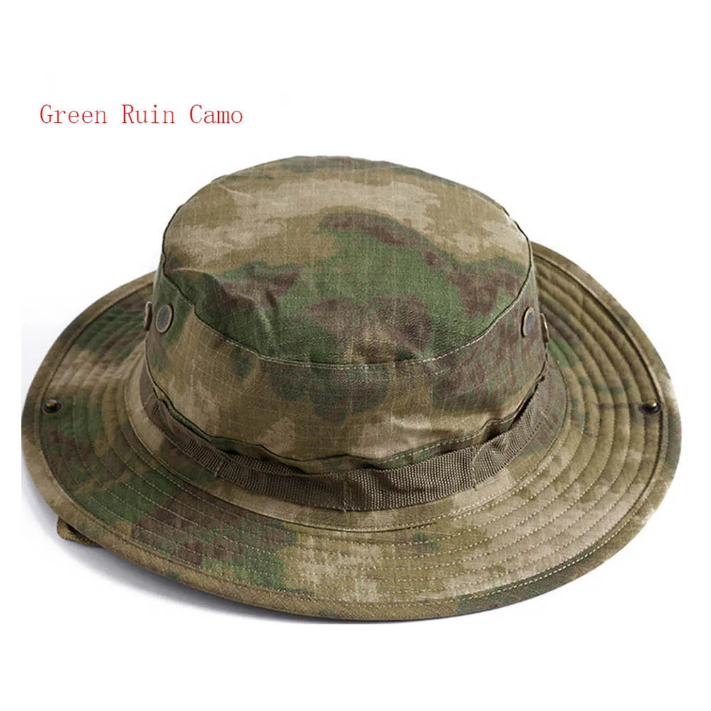 Adjustable Multi-Season Tactical Boonie Hat with Camouflage Options for Outdoor Activities