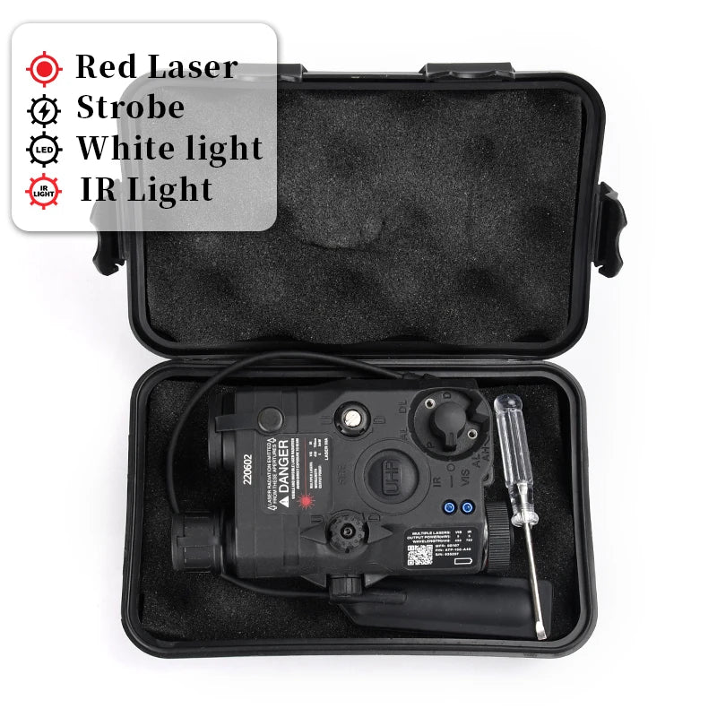 WADSN PEQ-15 LA5C Tactical Airsoft Light - Red Dot Laser; Strobe Modes