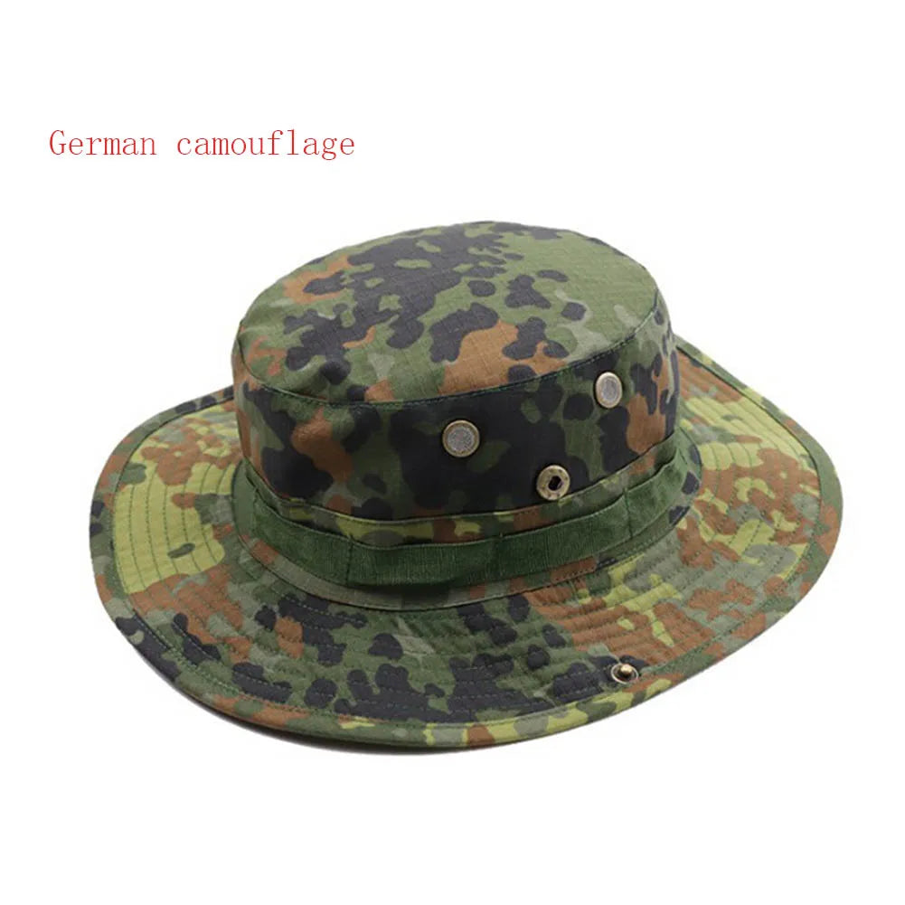 Adjustable Multi-Season Tactical Boonie Hat with Camouflage Options for Outdoor Activities