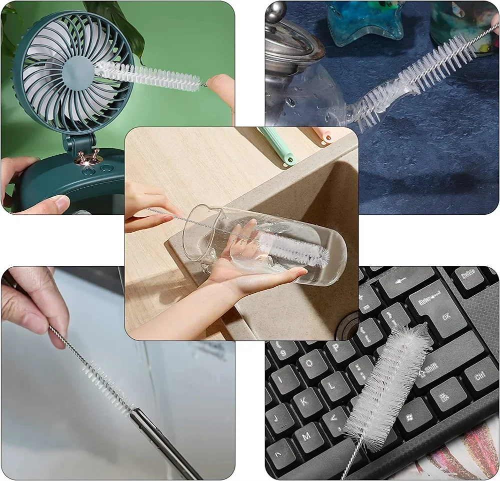 0PCS Multi-Size Nylon Cleaning Brush Set — Bottles, Straws & Tubes