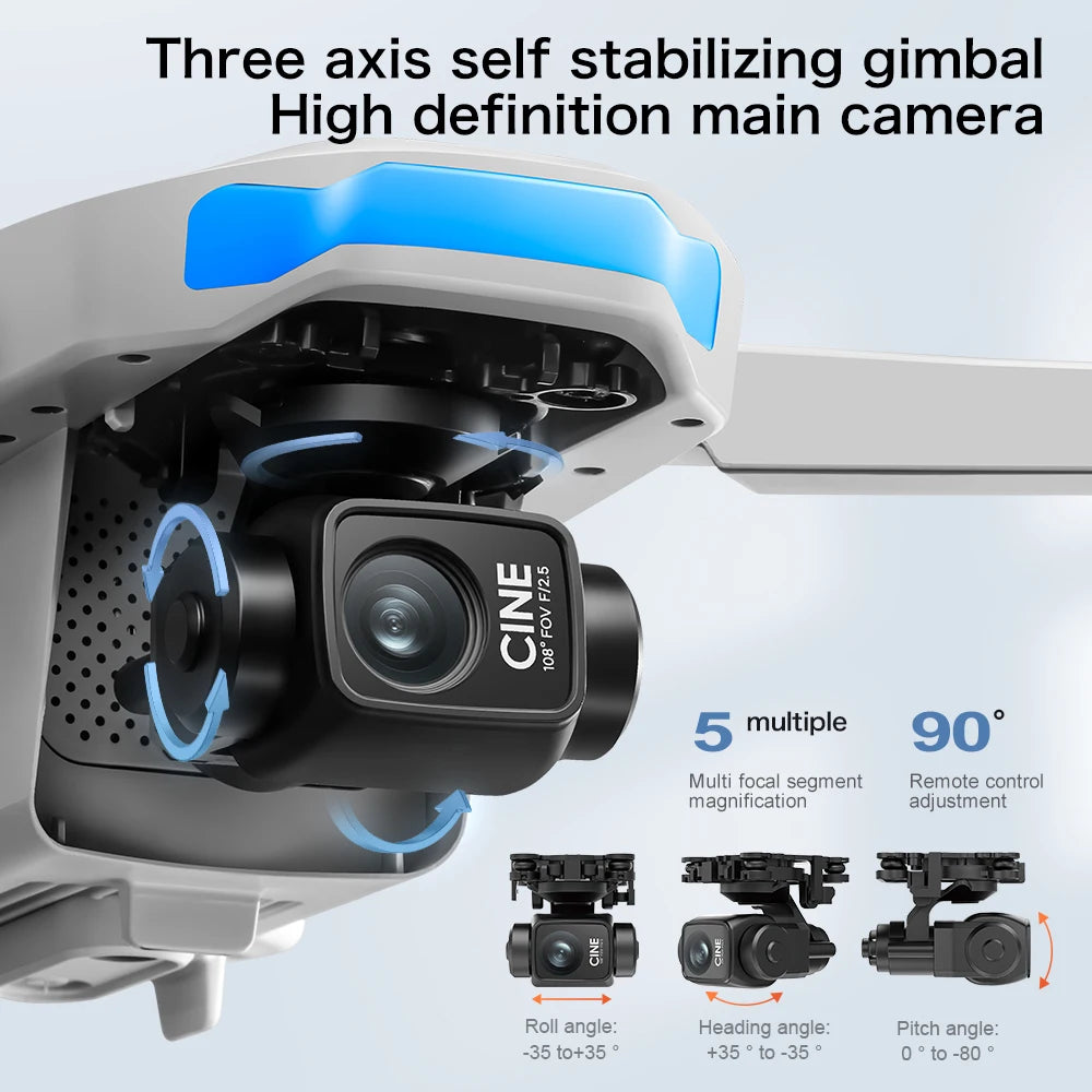 S-X1 MAX GPS Drone with 3-Axis Gimbal – 8K/4K HD Camera 5000m FPV LCD Screen RC Quadcopter