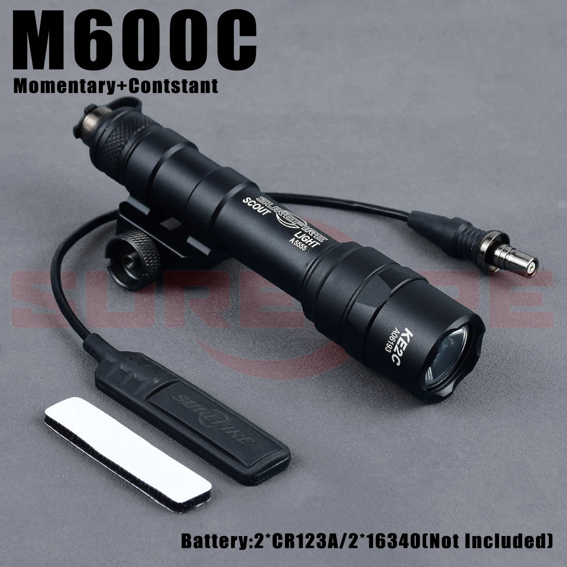 SureFire M600B Tactical Flashlight - 600 Lumen Scout Light for Rifles Shotguns