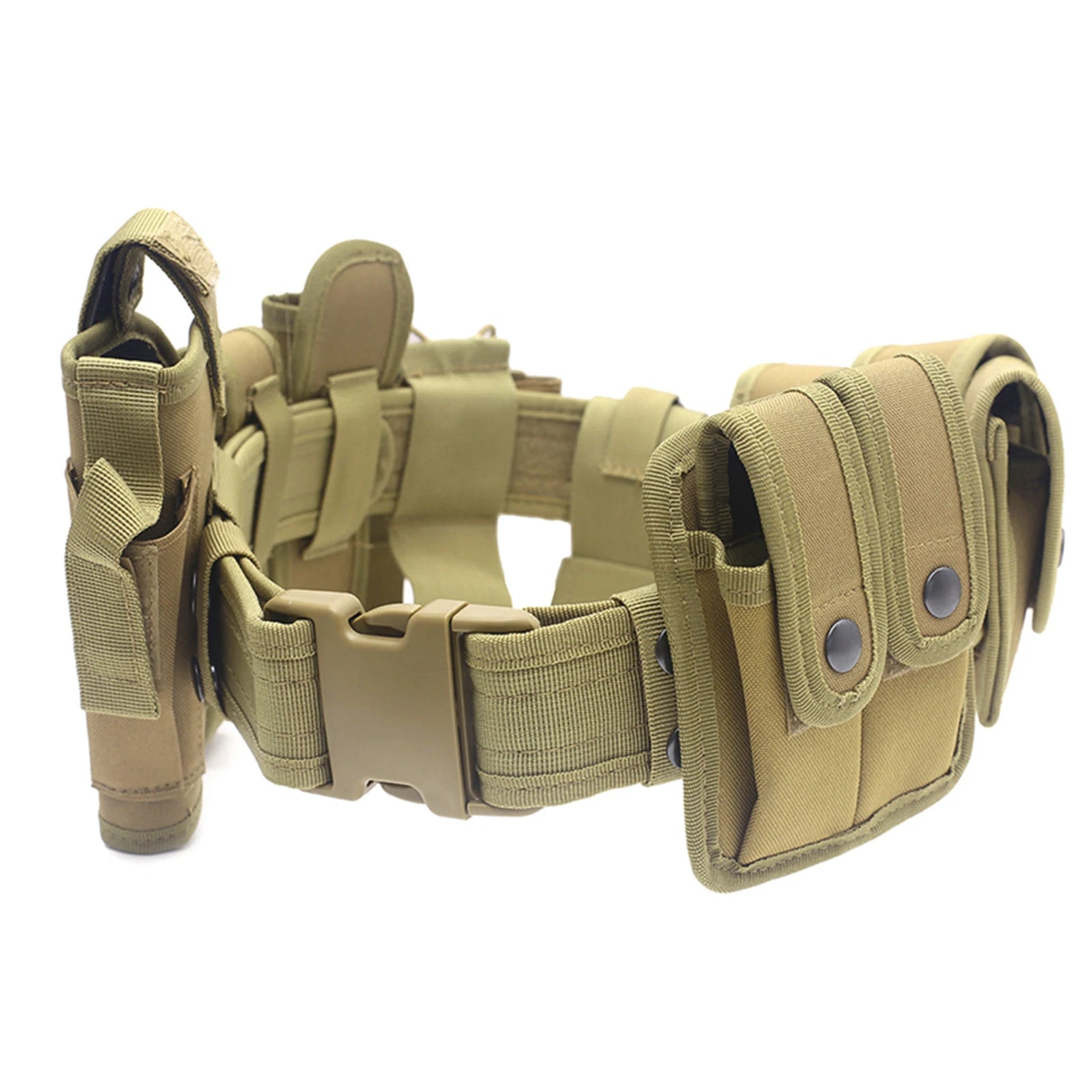 Adjustable Tactical Utility Belt with Multiple Pouches