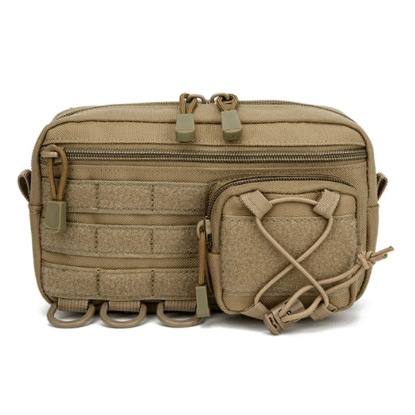 Modular Tactical Organizer Pouch with Multi-Compartment Storage for Outdoor and Hunting Applications
