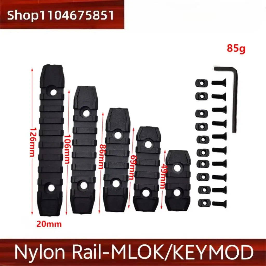 Tactical Picatinny Rail Handguard - MLOK/KEYMOD Compatible for Airsoft Wargame Rifles