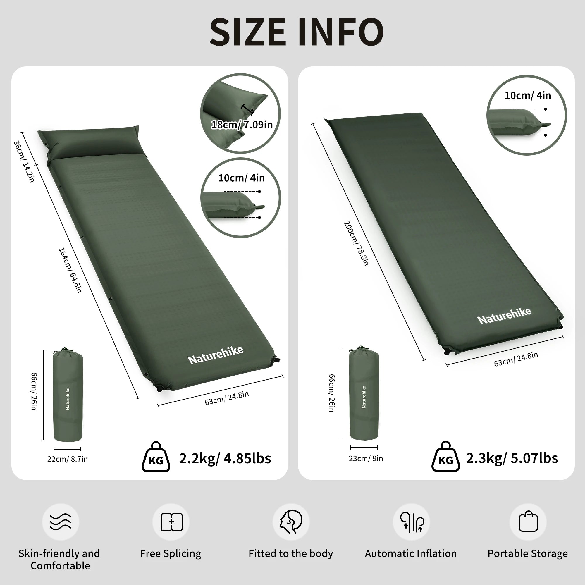 Automatic Inflatable Camping Mat – Thick & Comfortable Sleeping Pad