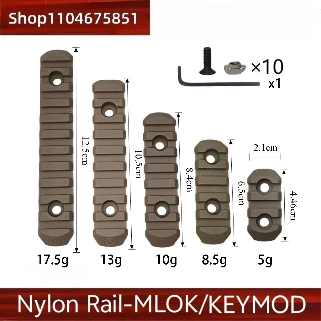 Tactical Picatinny Rail Handguard - MLOK/KEYMOD Compatible for Airsoft Wargame Rifles
