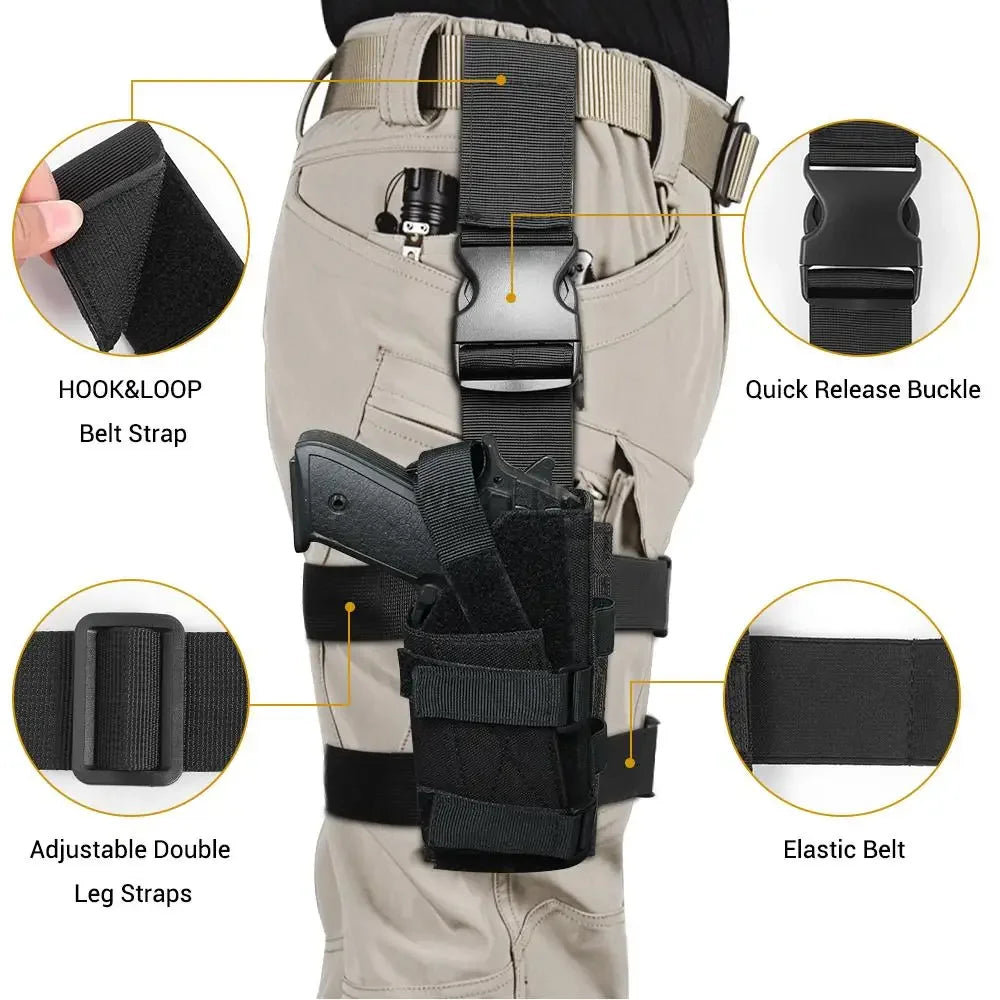 1000D Nylon MOLLE Tactical Waist & Drop Leg Pistol Holster | Right Hand