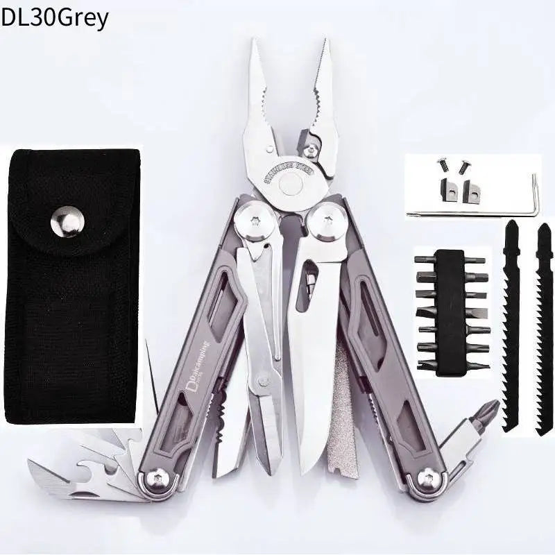 Daicamping DL30 Multi-Tool – Folding EDC Pliers with Knife, Scissors & 16 Bits