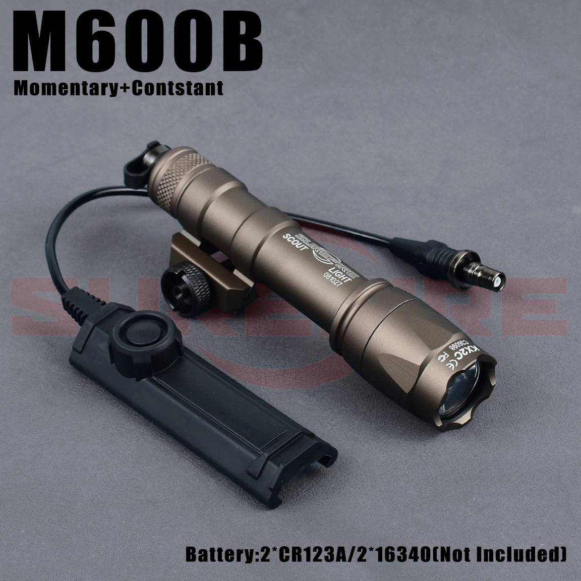 SureFire M600B Tactical Flashlight - 600 Lumen Scout Light for Rifles Shotguns