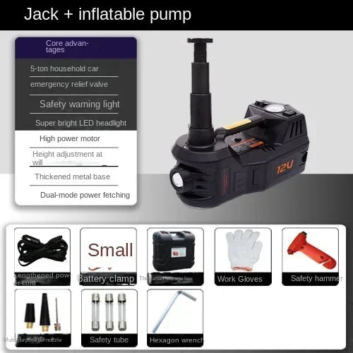 12V Electric Hydraulic Jack and Five-in-One Toolbox for Off-Road Vehicles