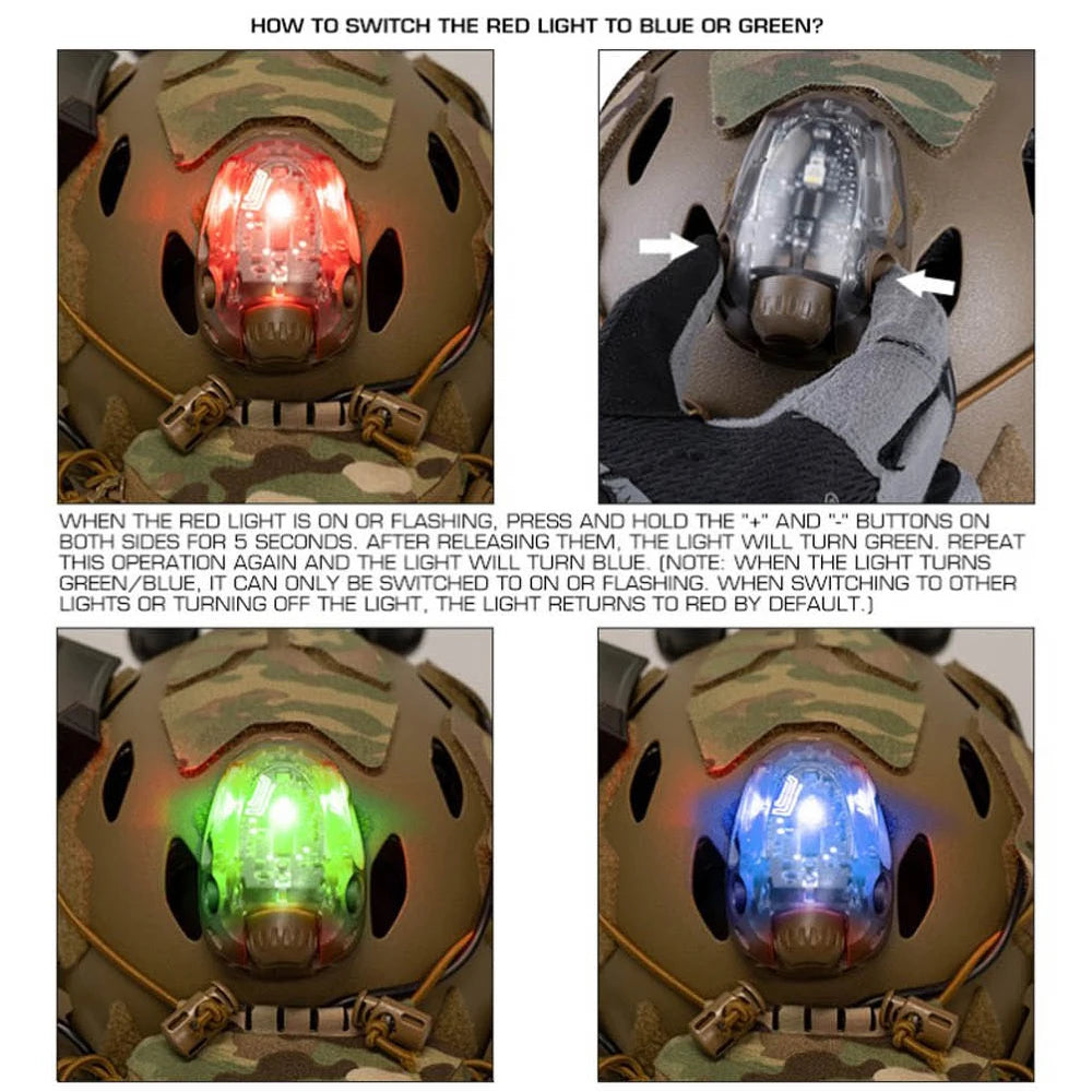LT-13 Tactical Helmet Signal Light – IR &amp; Multi-Color LED Strobe