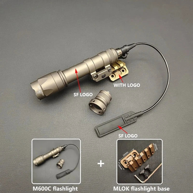 Tactical M600C M300C LED Flashlight - 20mm Rail Mount Scout Light for Rifles