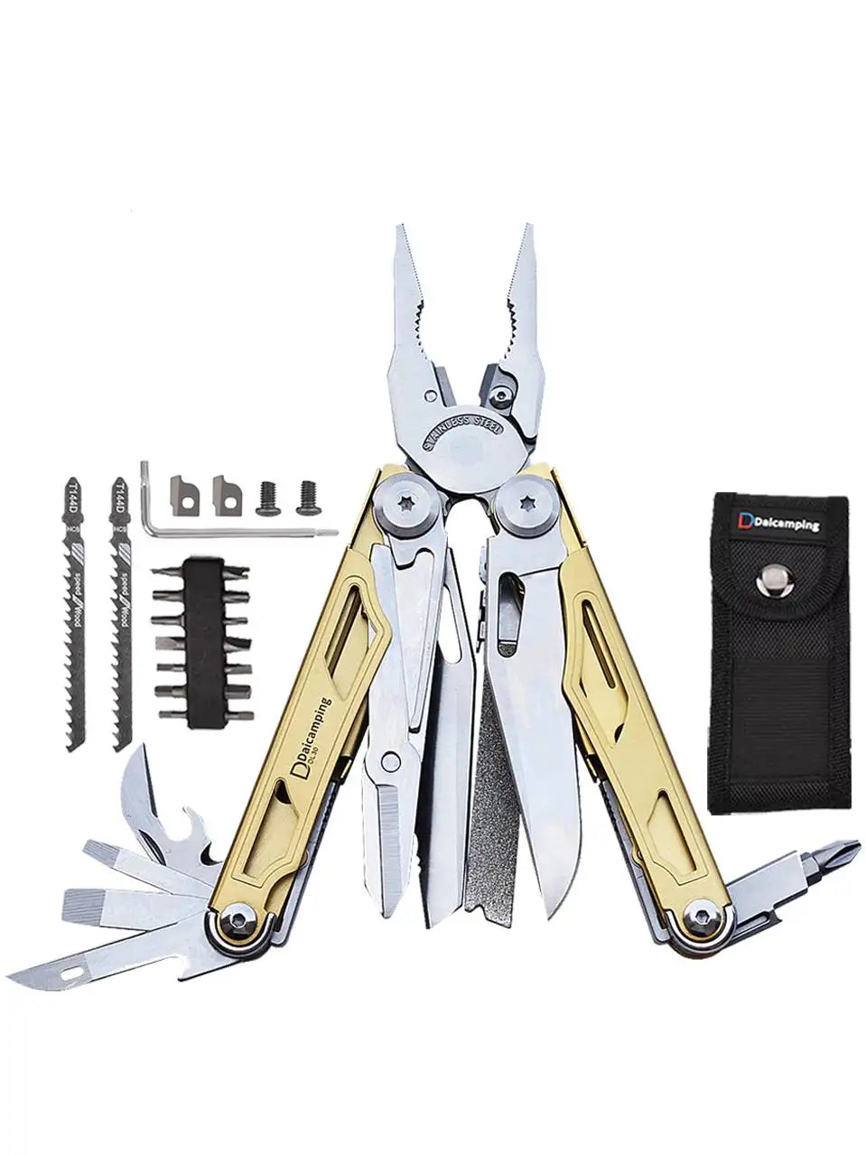 Daicamping DL30 Multi-Tool – Folding EDC Pliers with Knife, Scissors & 16 Bits