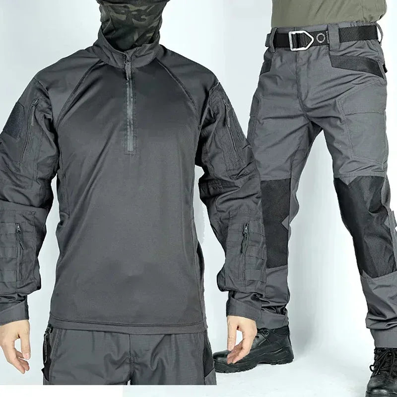 Men's Tactical Combat Uniform Set - Military Camo Shirt Pants for Airsoft, Paintball Hunting
