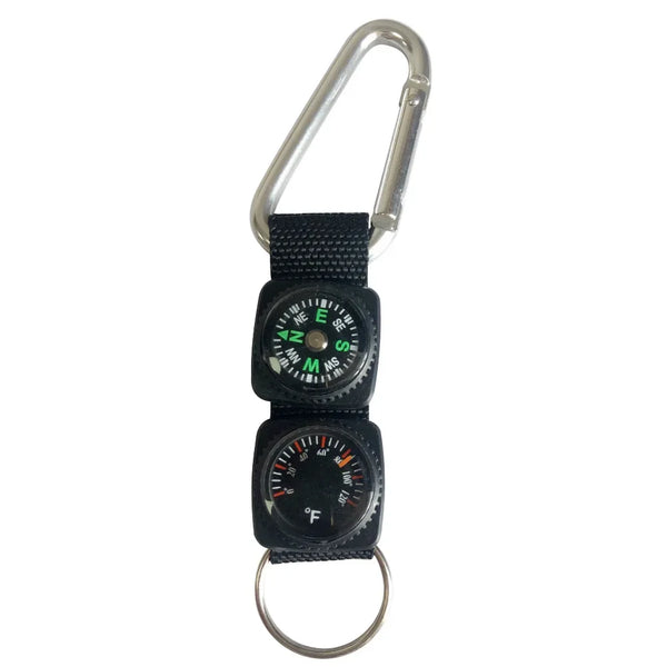 Multi-Functional Compass with Thermometer and Carabiner Clip