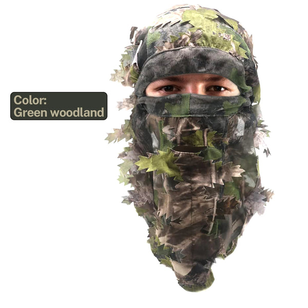 3D Leafy Ghillie Tactical Camo Hat & Full Face Mask