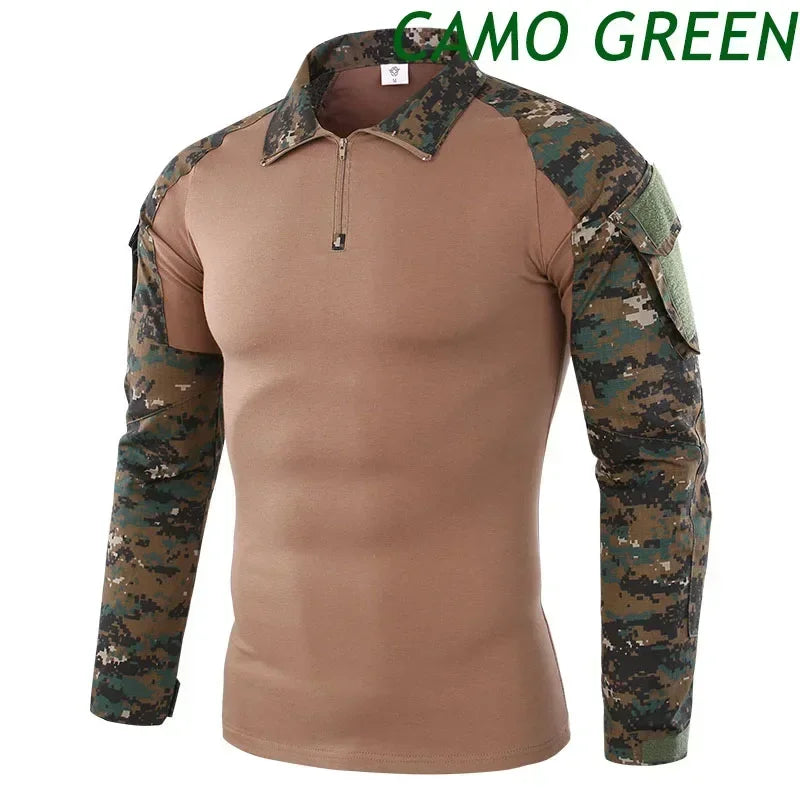 Tactical Camouflage Shirt – Breathable Military Combat Top for Outdoor & Airsoft