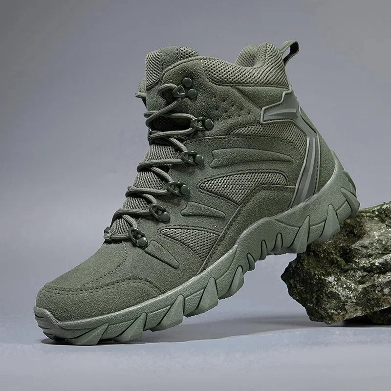 Men's High-Top Tactical Hiking Boots – Breathable Desert Work Shoes with Extended Sizing