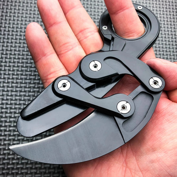 All-Steel Claw Tactical Multi-Function EDC Knife — Black & Silver