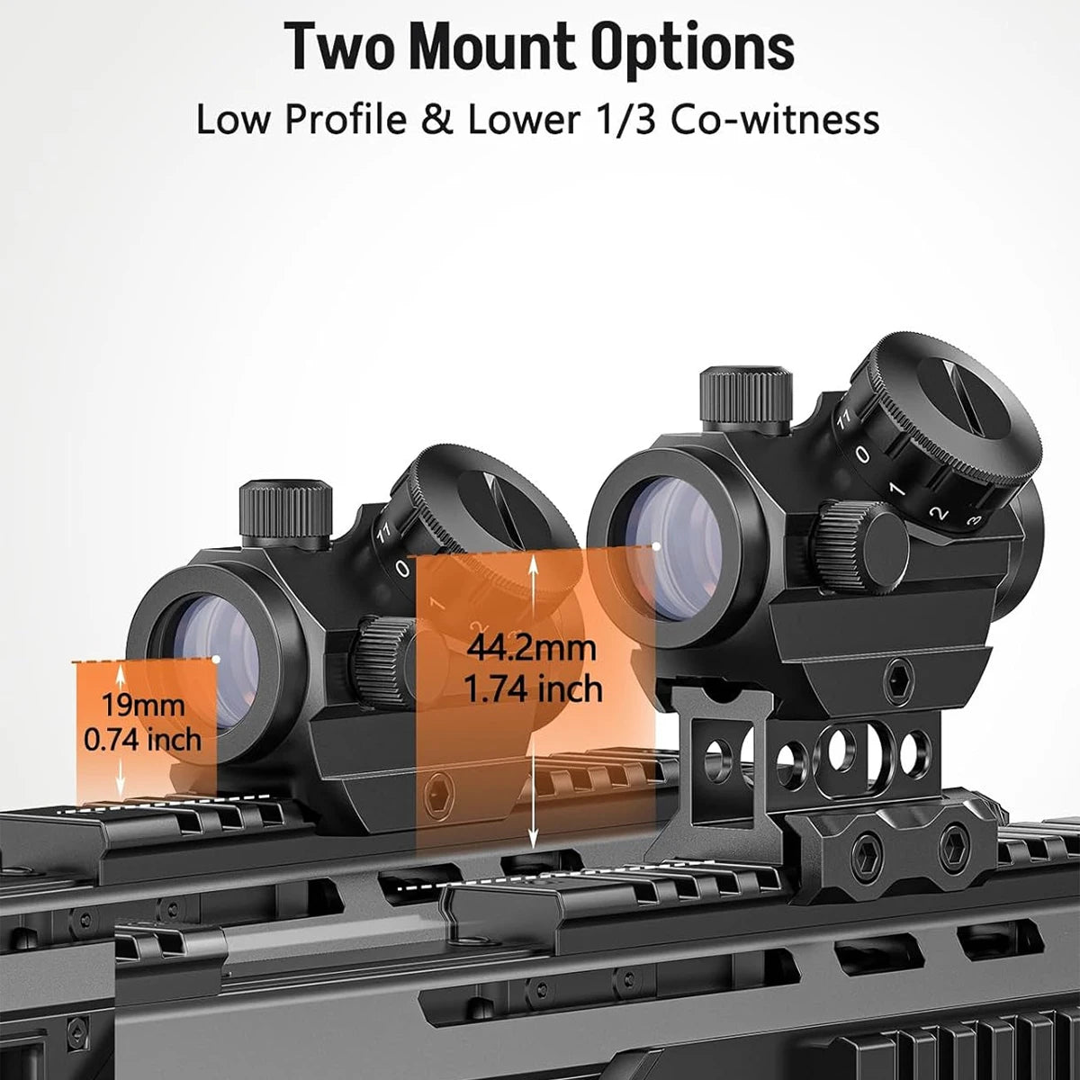 2MOA 1x25mm Red Dot Sight – Waterproof Reflex Scope with Riser Mount | LAMBUL
