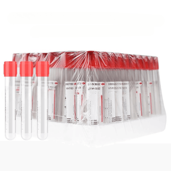 50PCS No Additive Vacuum Blood Collection Tubes – 10ml Plastic Plain Tubes for Medical Testing