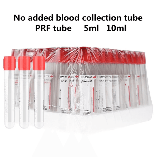 50PCS No Additive Vacuum Blood Collection Tubes – 10ml Plastic Plain Tubes for Medical Testing