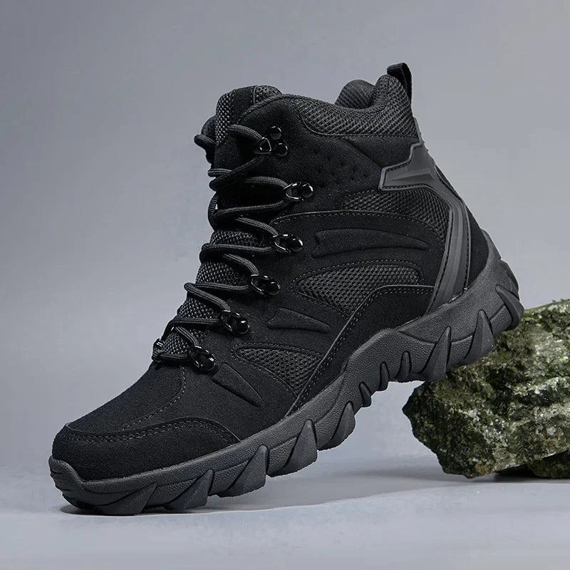 Men's High-Top Tactical Hiking Boots – Breathable Desert Work Shoes with Extended Sizing