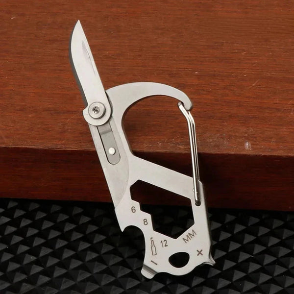 Foldable Multi-Tool Keychain with Knife