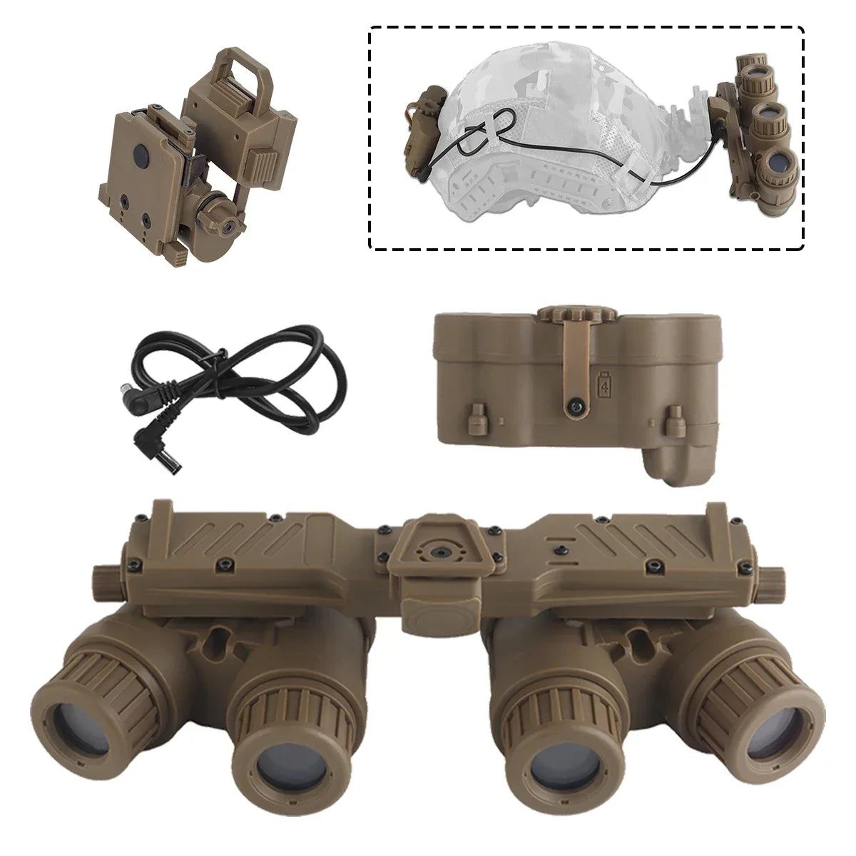 NVG 18 Tactical Night Vision Goggles - MICH M88 Helmet Compatible