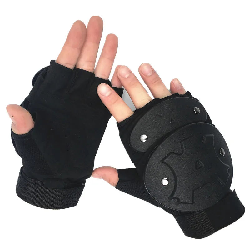 Anti-Riot Tactical Shell Gloves - Half-Finger