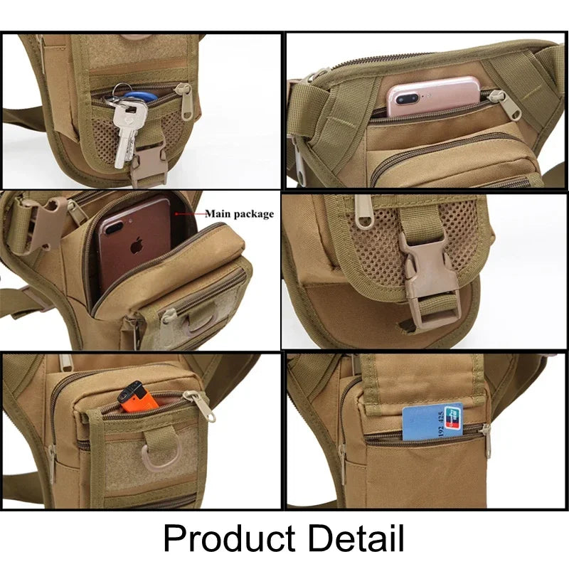 Demeysis 800D Oxford Tactical Drop Leg & Waist Bag | 5-Pocket Multi-Purpose