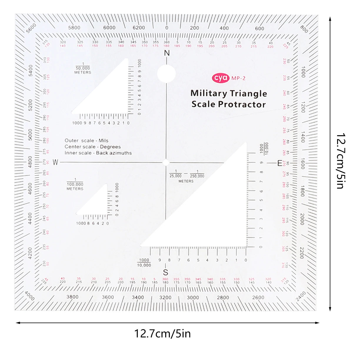 Military Topographic Map Coordinate Scale & Protractor | 4-Scale UTM/MGRS Navigator