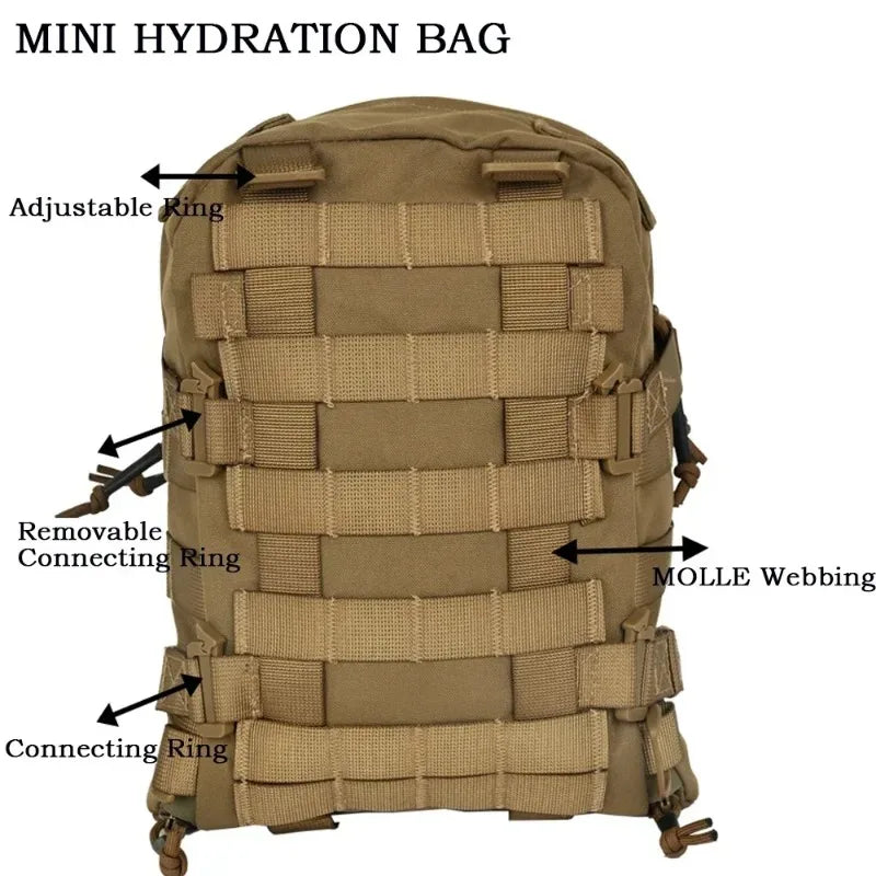 Tactical Hydration Backpack Combat Training Assault Molle Bag