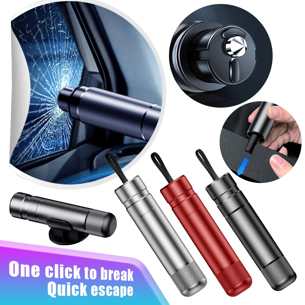 Alloy Car Emergency Escape Hammer with Window Glass Breaker & Seat Belt Cutter