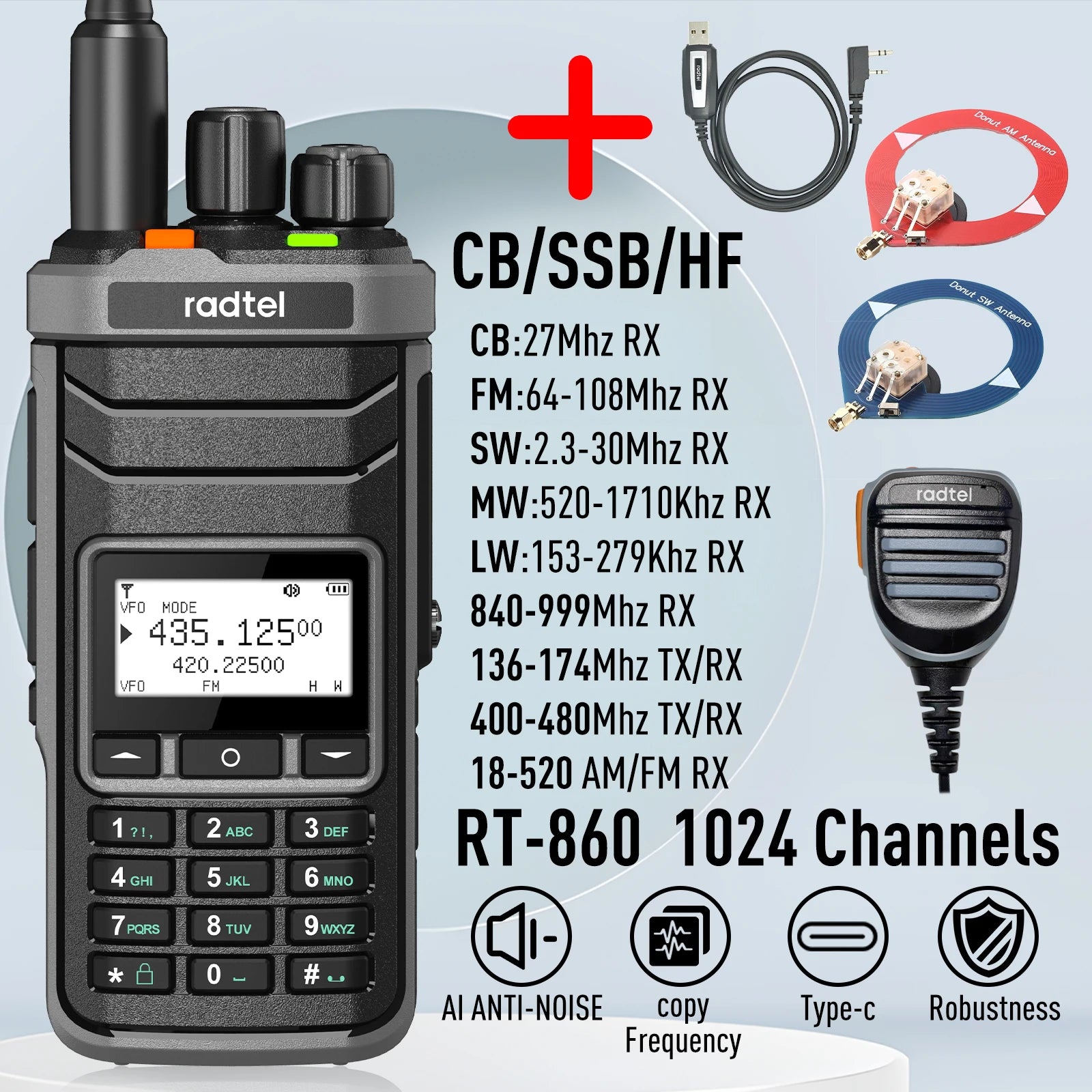 Multi-Band Radio Transceiver with Extended Range