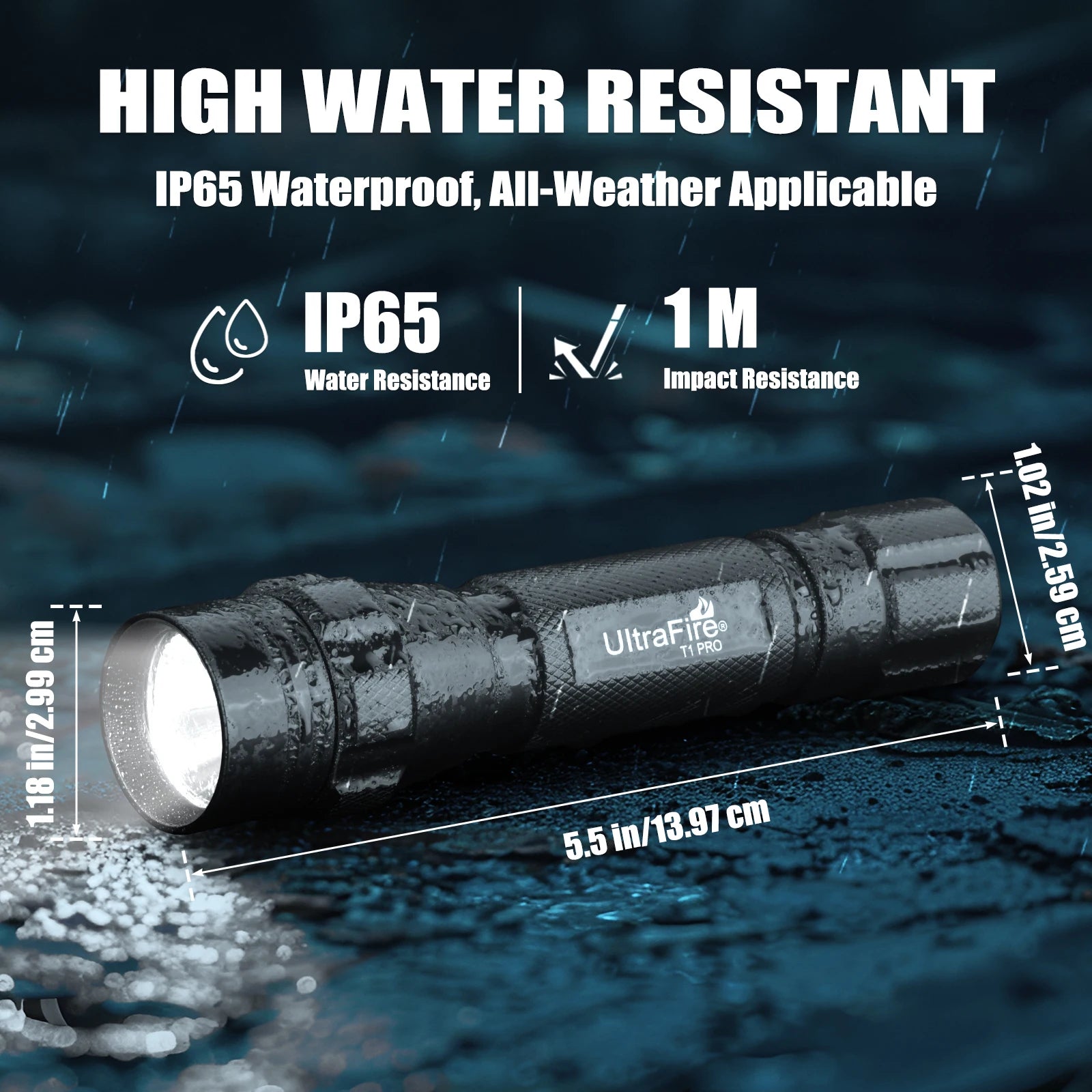 UltraFire T1 Pro Tactical Flashlight – High-Powered, Durable, and Versatile