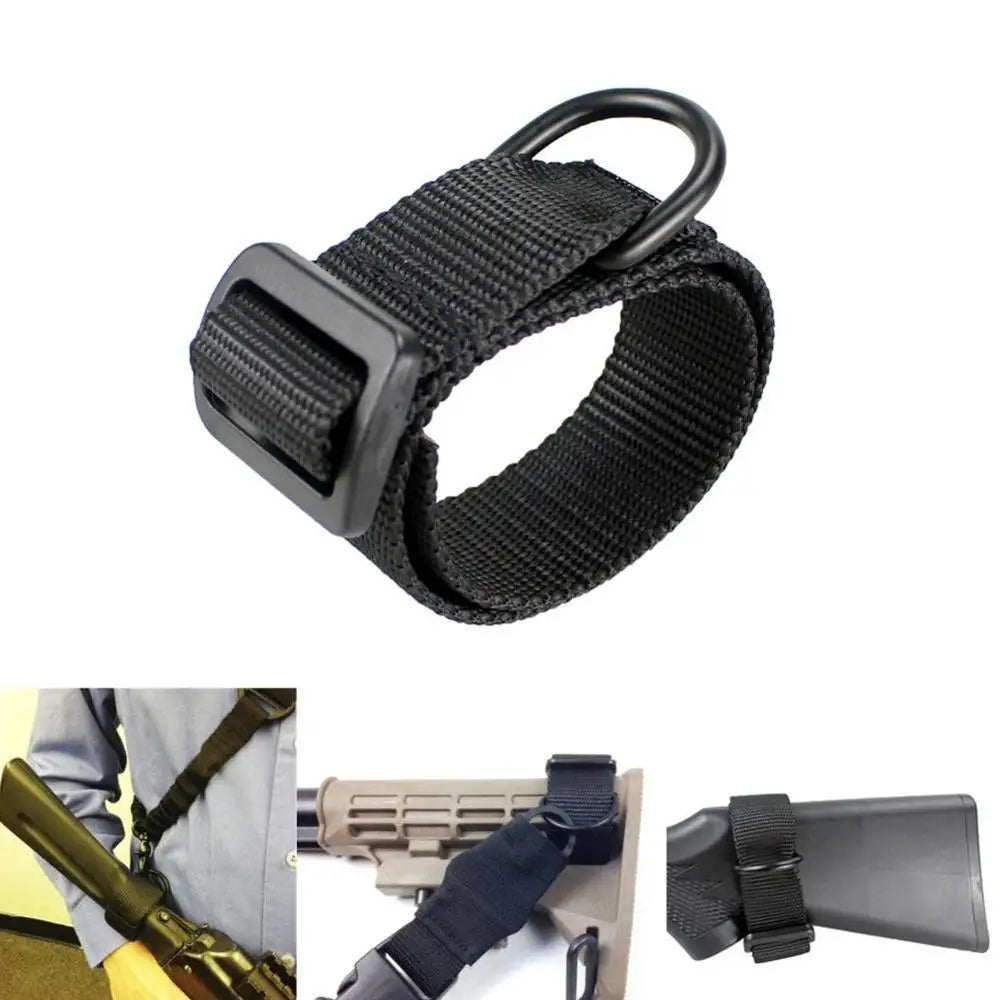 AR15 HK416 Tactical Rifle Sling Adapter with Buttstock Mount - Adjustable Nylon Webbing Strap
