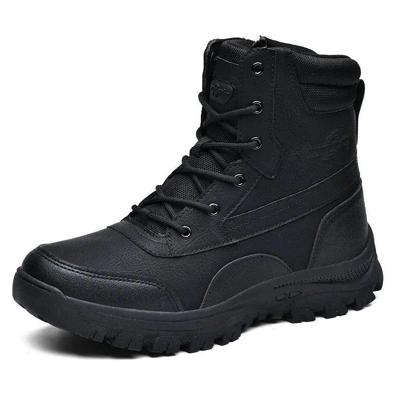 Men's High-Top Tactical Hiking Boots – Breathable Desert Work Shoes with Extended Sizing