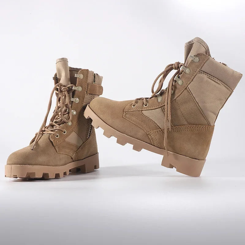 LOUIHAWK Men’s Tactical Desert Boots — Camouflage Outdoor Combat Shoes