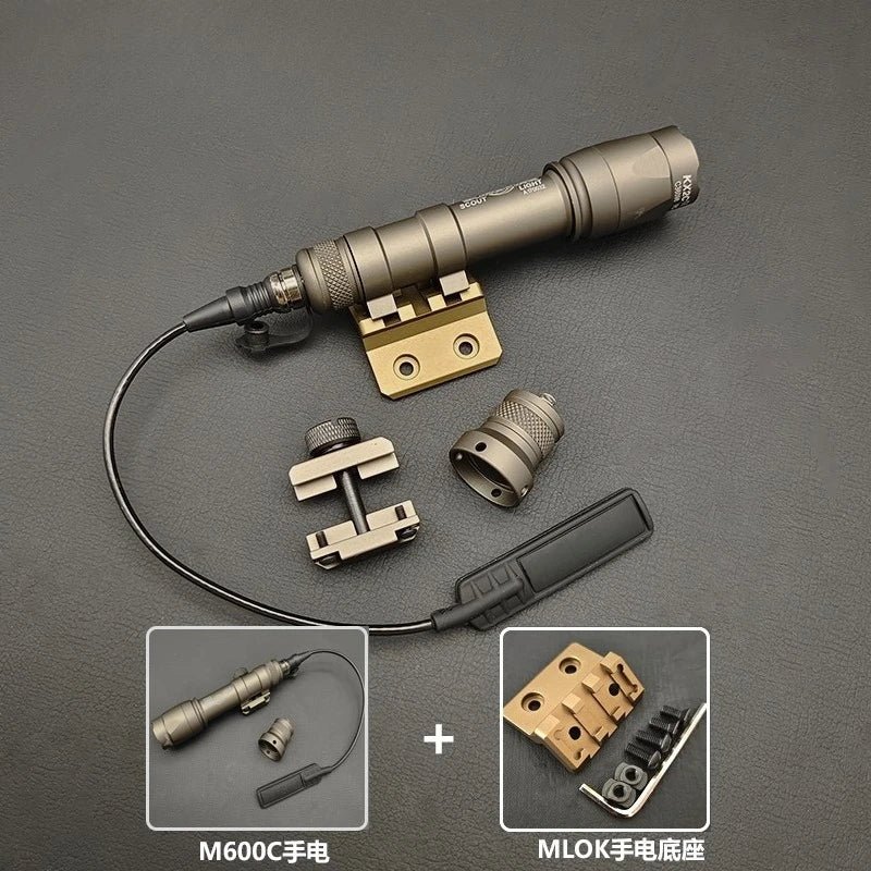 Tactical M600C M300C LED Flashlight - 20mm Rail Mount Scout Light for Rifles